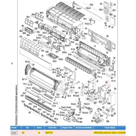 DAIKIN 1907779 PRINTED CIRCUIT ASSY. (CONTROL)