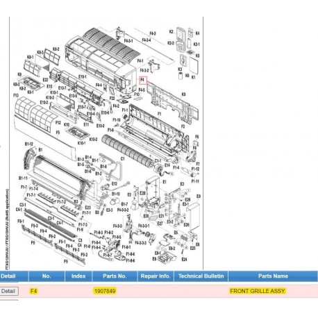 DAIKIN 1907849 FRONT GRILLE ASSY.