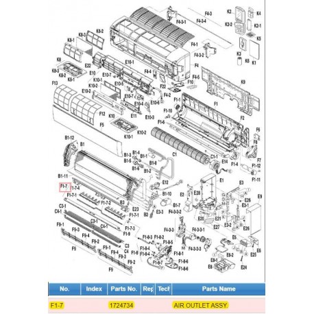 DAIKIN 1724734 AIR OUTLET ASSY.