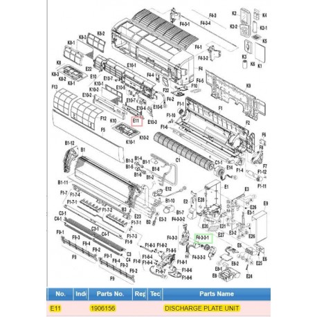 DAIKIN 1906156 DISCHARGE PLATE UNIT