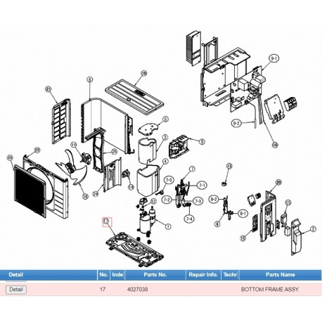 DAIKIN 4027038 BOTTOM FRAME ASSY.