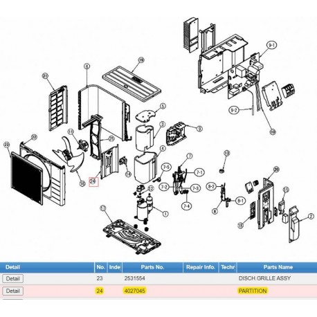 DAIKIN 4027045 PARTITION