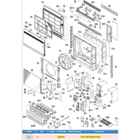 DAIKIN 2250337 BOTTOM FRAME ASSY.