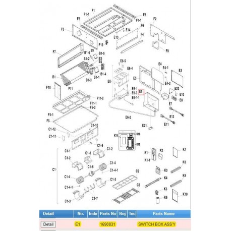 DAIKIN 1690831 SWITCH BOX ASS'Y