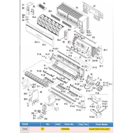 DAIKIN 1565694 EVAPORATOR ASSY.