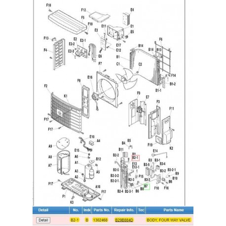 DAIKIN 1302468 BODY, FOUR-WAY VALVE