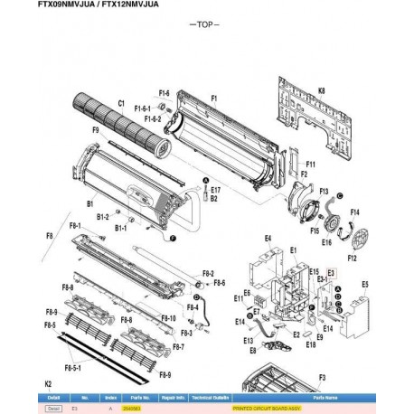 DAIKIN 2540563 PRINTED CIRCUIT BOARD ASSY.