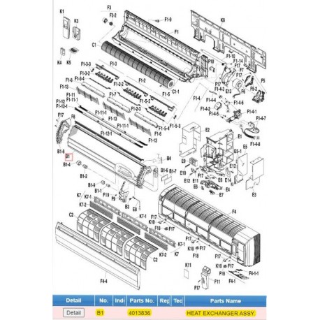 DAIKIN 4013836 HEAT EXCHANGER ASSY.