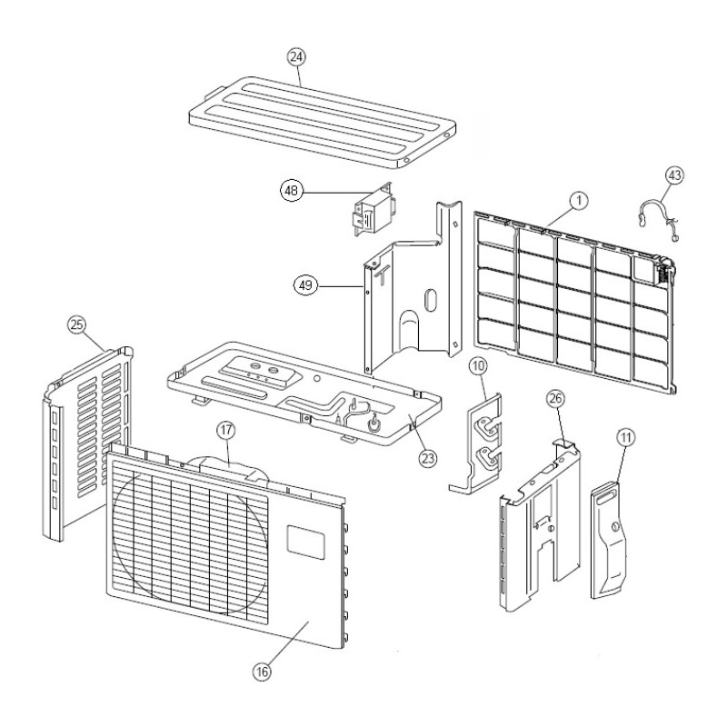 FUJITSU K9313806026 aka 9313806026 PANEL FRONT RAC-RR2 DW