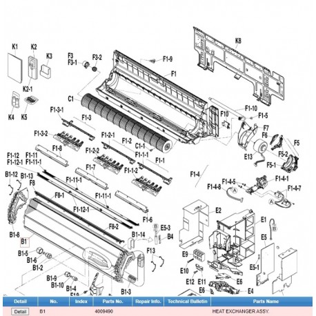 DAIKIN 4009490 HEAT EXCHANGER ASSY.