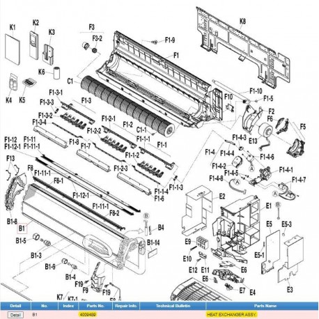 DAIKIN 4009489 HEAT EXCHANGER ASSY.