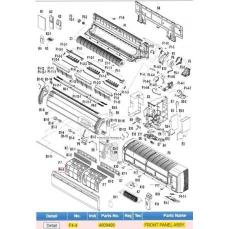 DAIKIN 4009499 FRONT PANEL ASSY.