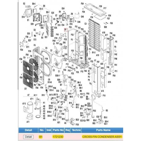 DAIKIN 1721230 CROSS-FIN CONDENSER ASSY.