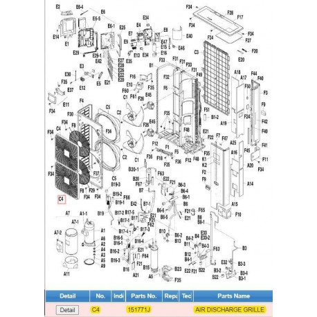 DAIKIN 151771J AIR DISCHARGE GRILLE