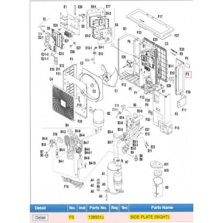 DAIKIN 138931J SIDE PLATE (RIGHT)