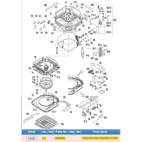 DAIKIN 094604J FAN ROTOR (CROSS FLOW)