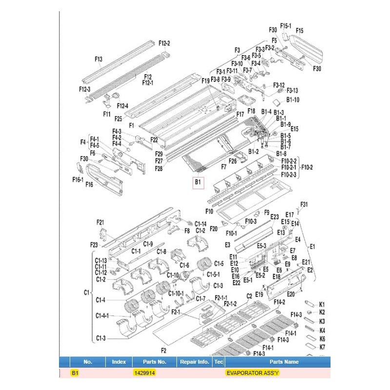DAIKIN 1751185 EVAPORATOR ASS'Y