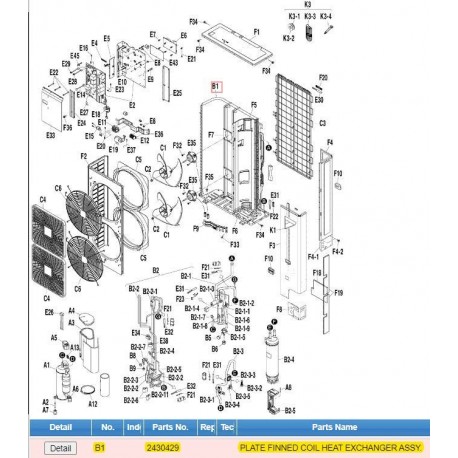 DAIKIN 2430429 PLATE FINNED COIL HEAT EXCHANGER ASSY.