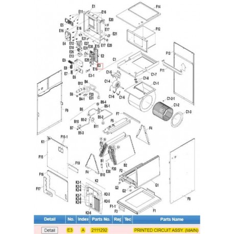 DAIKIN 2111292 PRINTED CIRCUIT ASSY. (MAIN)