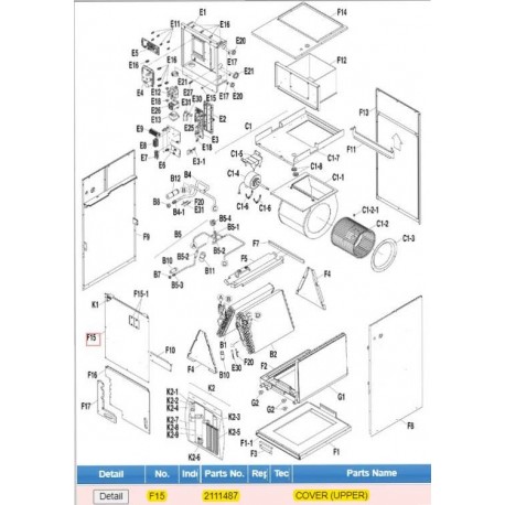 DAIKIN 2111487 COVER (UPPER)