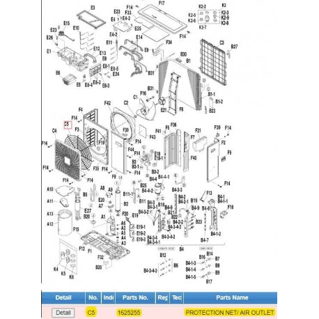 DAIKIN 1625255 PROTECTION NET/ AIR OUTLET