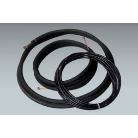 25 ft of Mueller 1/4" x 3/8" mini split lineset with 1/2" insulation and 25 ft of Honeywell 14/4 communication cable