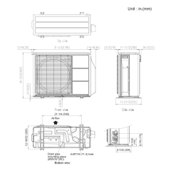Fujitsu RLFCC 9,000 BTU 24 SEER Ceiling Recessed Heat Pump System AUU9RLF / AOU9RLFC