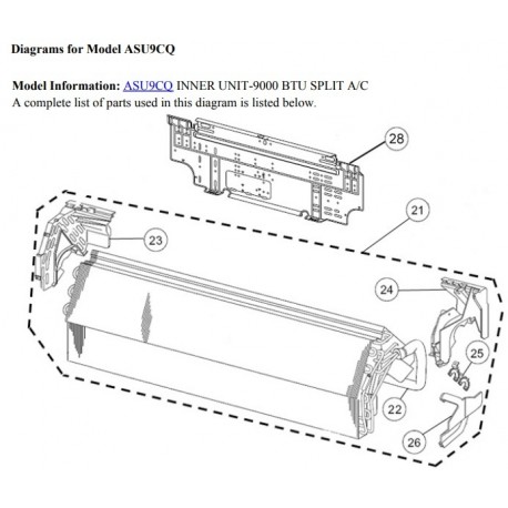 FUJITSU K9309992030 aka 9309992030 LOUVER Z CL/RL+ HVAB LOWER (THINNER) ABS