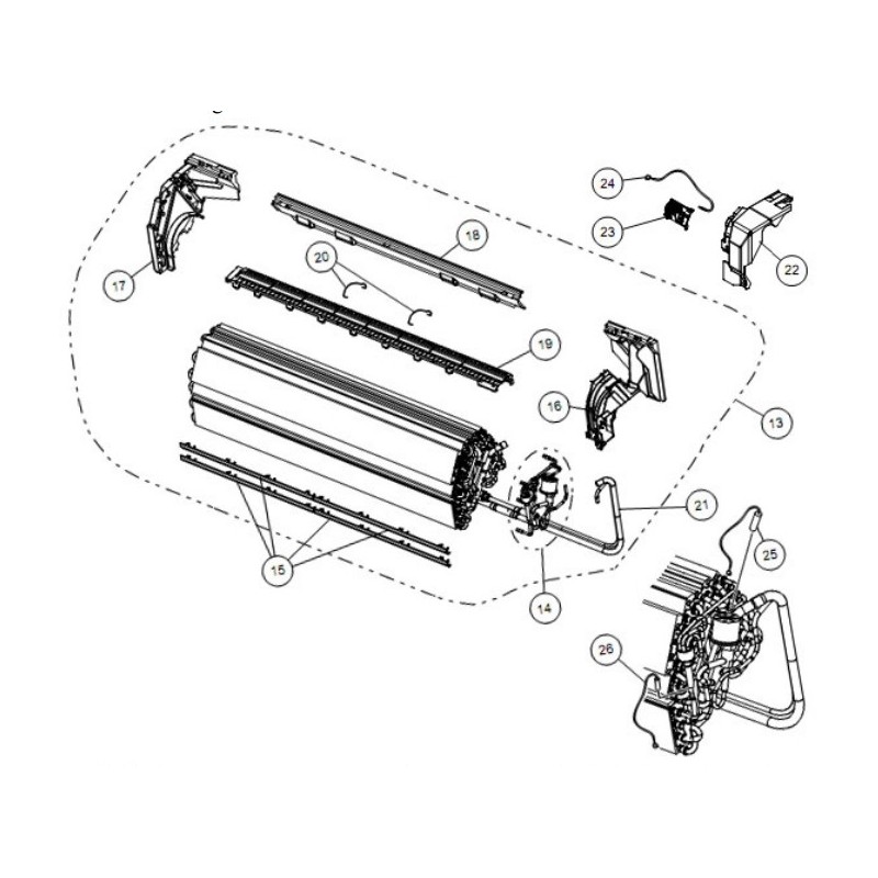 FUJITSU K9315338204 aka 9315338204 EVAPORATOR TA ASUB18+ VAB DW OFC 2X18