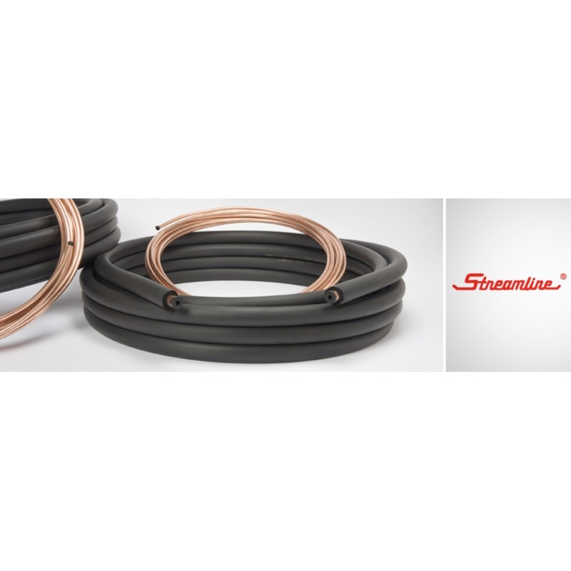 25 ft of Mueller 1/4" x 1/2" mini split lineset with 1/2" insulation 