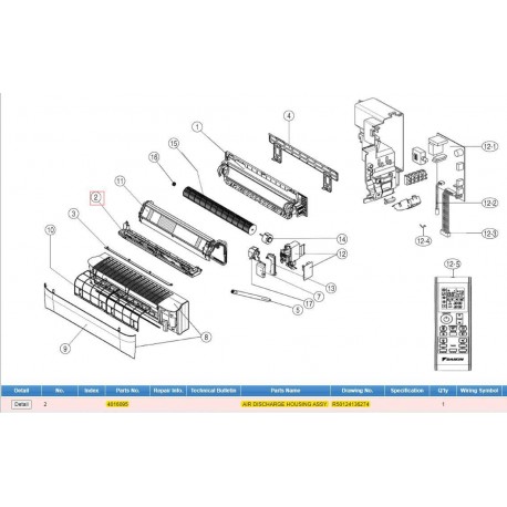 DAIKIN 4016095 AIR DISCHARGE HOUSING ASSY.