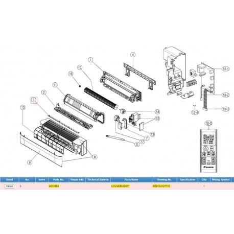 DAIKIN 4013184 LOUVER ASSY.