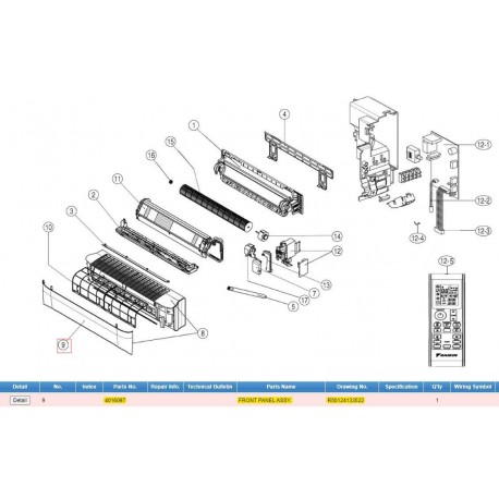 DAIKIN 4016097 FRONT PANEL ASSY.