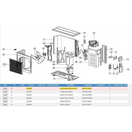 DAIKIN 4020662 DISCHARGE GRILLE ASSY.