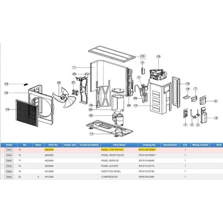 DAIKIN 4002855 PANEL (TOP FRONT)