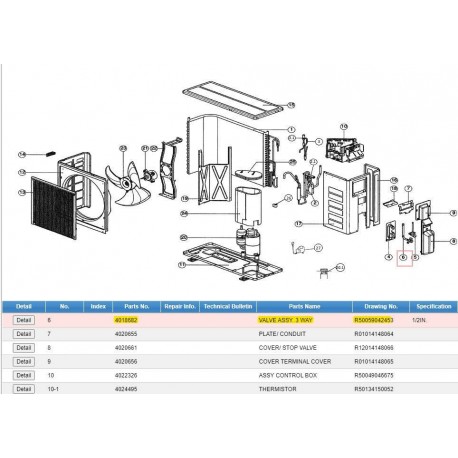 DAIKIN 4018682 VALVE ASSY. 3 WAY