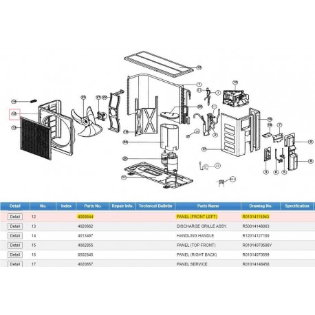 DAIKIN 4009844 PANEL (FRONT LEFT)