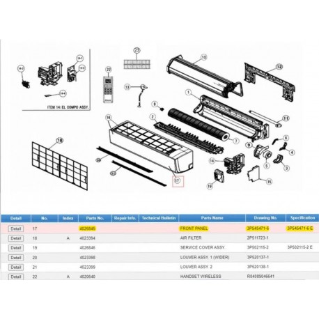 DAIKIN 4026845 FRONT PANEL