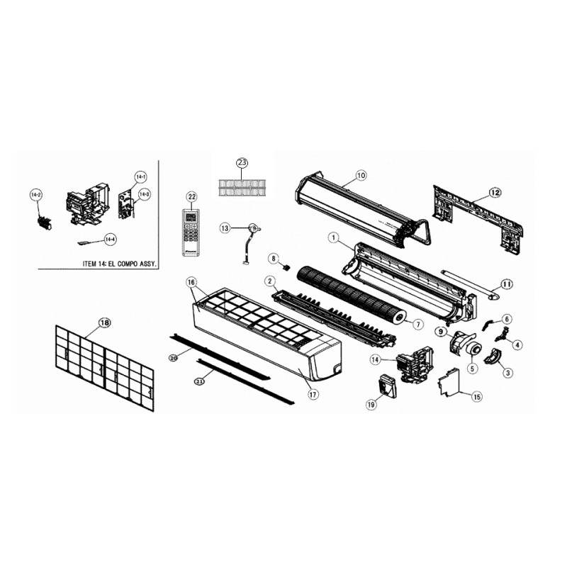 DAIKIN 4023398 LOUVER ASSY. (WIDER)