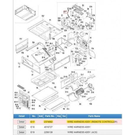 DAIKIN 2374682 WIRE HARNESS ASSY. (REMOTE CONTROLLER)