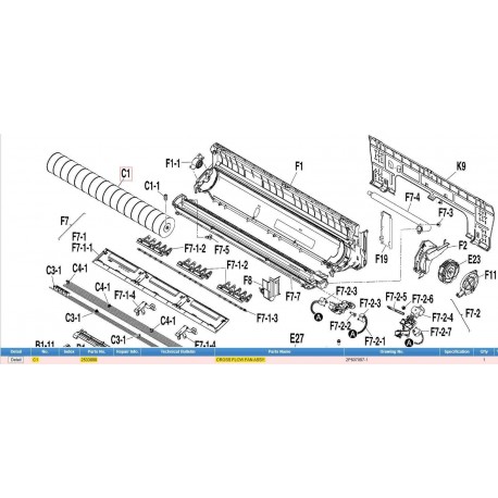 DAIKIN 2533898 CROSS FLOW FAN ASSY.