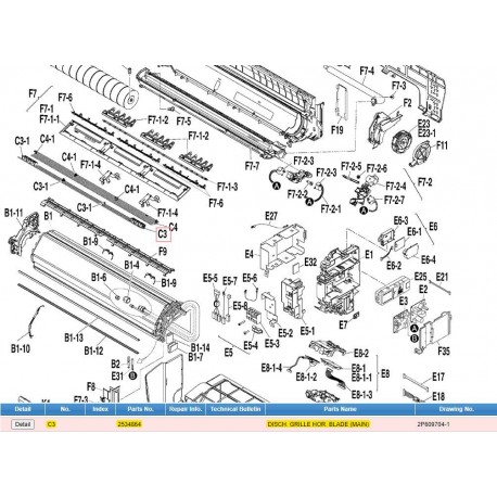 DAIKIN 2534864 DISCH. GRILLE HOR. BLADE (MAIN)