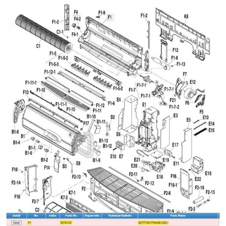 DAIKIN 5018103 BOTTOM FRAME ASSY.